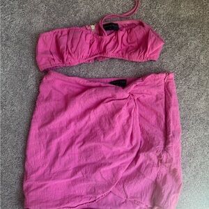 White Fox Boutique Pink Skirt Set